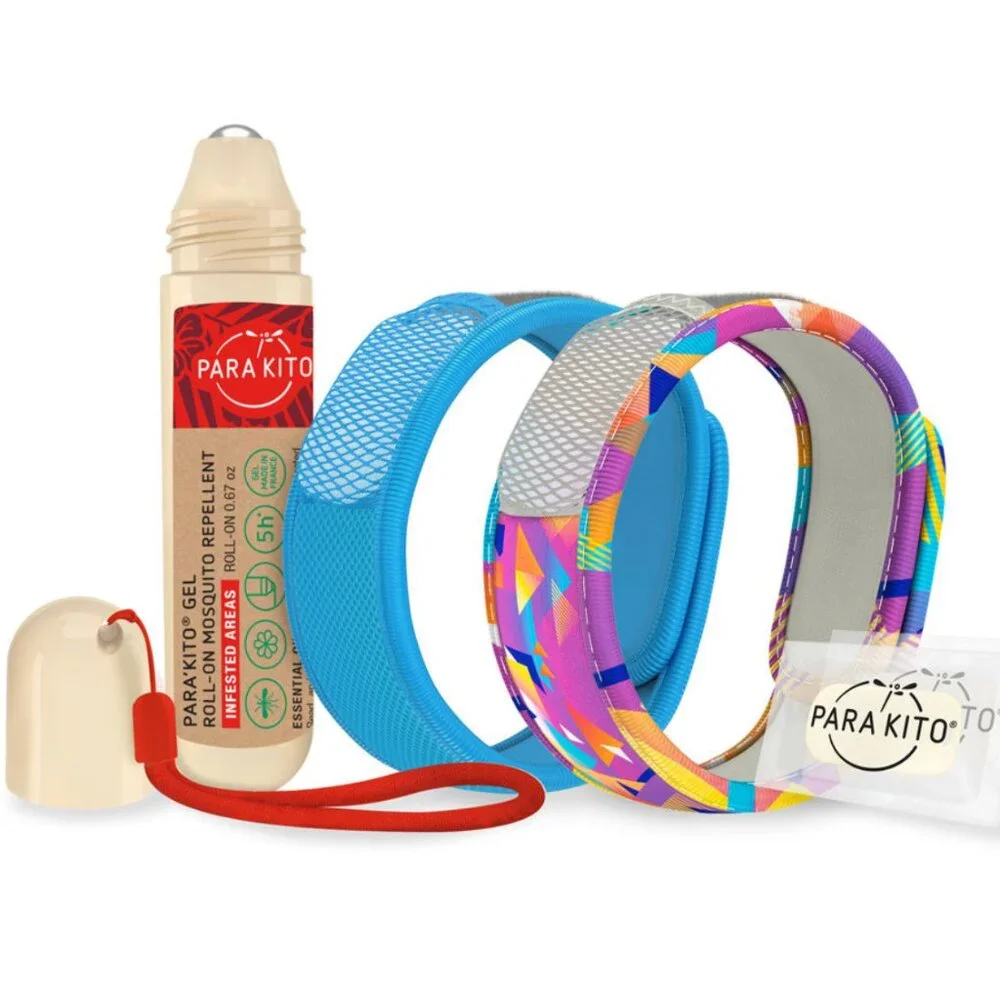 Parakito - 2 Mosquito Repellant Wristbands & 1 Roll-On Repellant (Vibe/Blue) - Picture 1 of 3